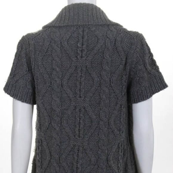 Anthropologie Sunner Gray Cable Knit SS Sweater XS - Picture 5 of 8